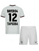 Bayer Leverkusen Edmond Tapsoba #12 Venkovní dres pro děti 2023-24 Krátký Rukáv (+ trenýrky)